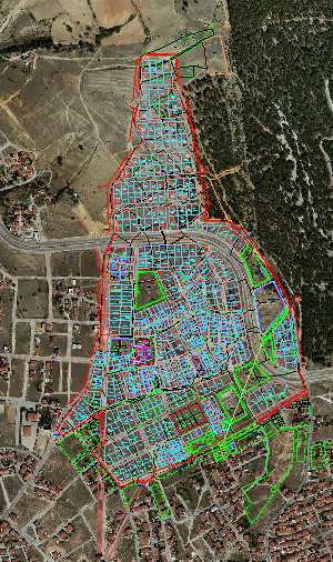 Çevre Mahallesi ve Elmalıdere Mahallesi 49. Bölge 3194 Sayılı İmar Kanununun 18. Madde Uygulaması yapılarak yeni tapular tescil edilmiştir.