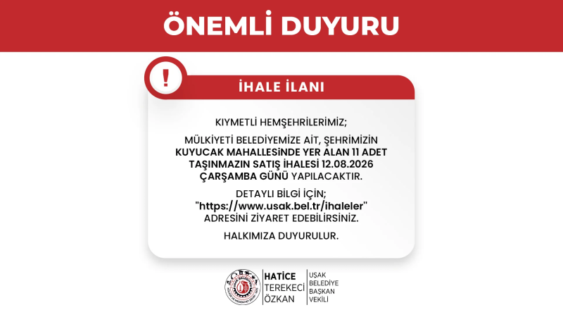 KUYUCAK MAHALLESiNDE YER ALAN 11 ADET TAŞINMAZIN SATIŞ İHALESİ